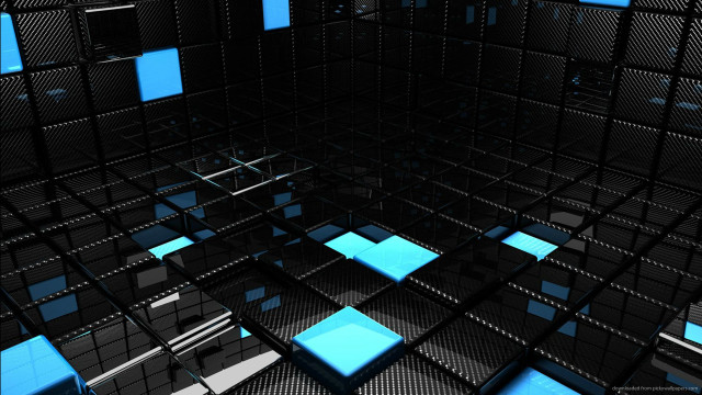 Blue squares black wall blue free wallpaper for desktop - medium preview image
