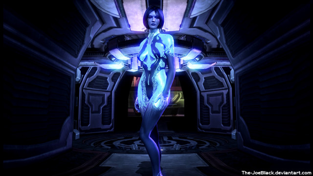 Woman futuristic space blue light free wallpaper for desktop - medium preview image