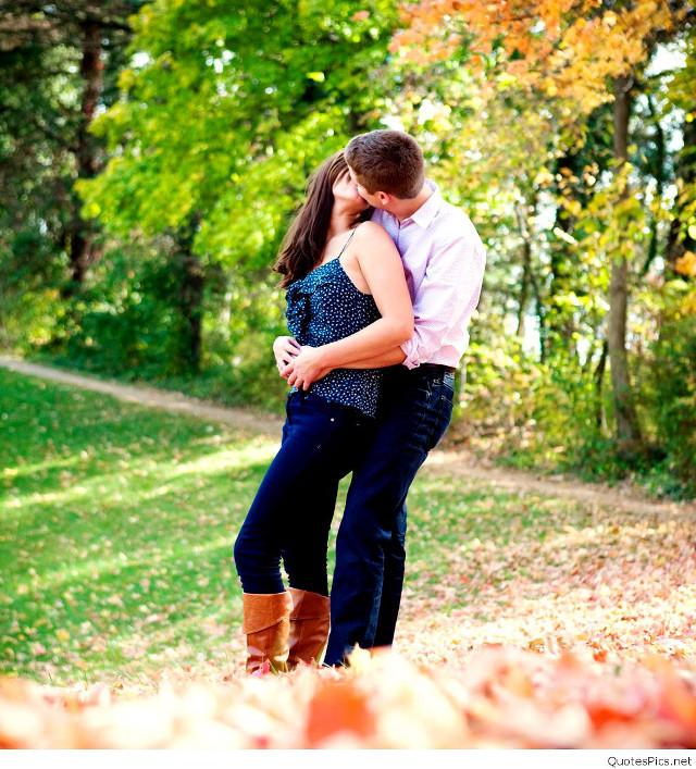 Man woman embracing park trees free wallpaper for tablet - medium preview image