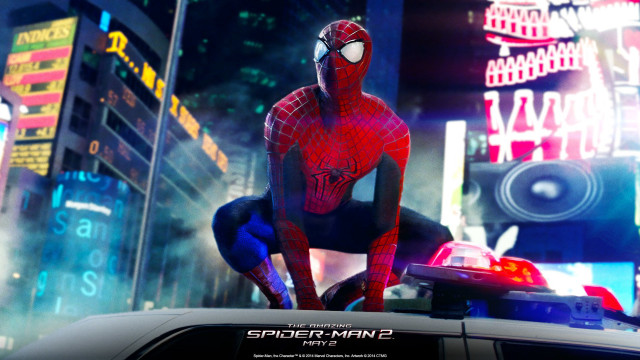 Spider man sitting car city free wallpaper for desktop - medium preview image