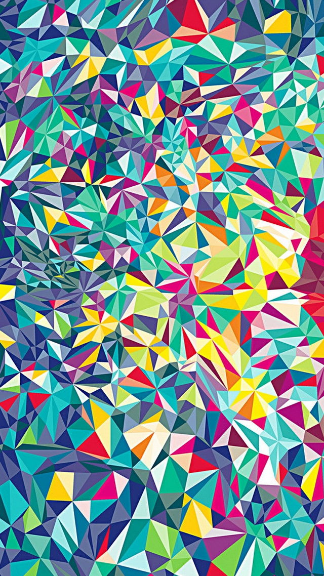 Colorful abstract triangles surreal cubist free wallpaper for mobile - medium preview image