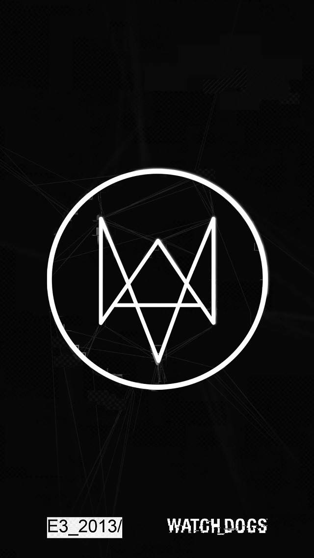 Watch dogs logo black white free wallpaper for mobile - medium preview image