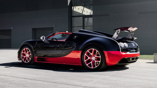Bugatti parked building doors open free wallpaper for desktop - medium preview image