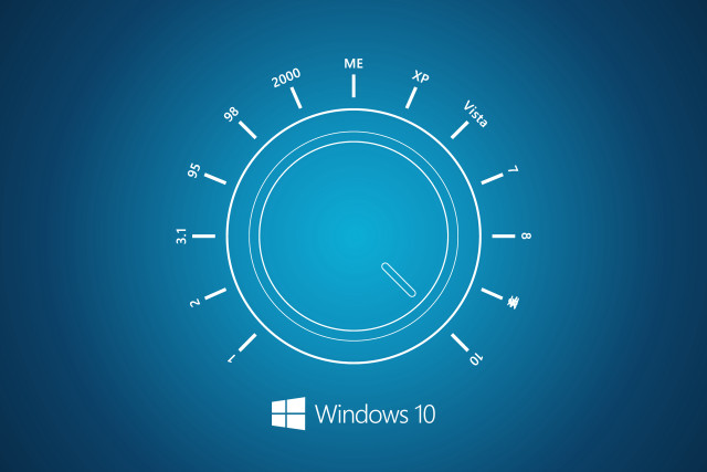 Blue background clock windows10 logo free wallpaper for desktop - medium preview image