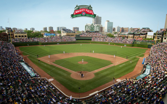 Baseball stadium filled crowd watching free wallpaper for desktop - medium preview image