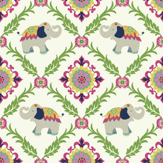 Elephant colorful design back neck free wallpaper for tablet - medium preview image