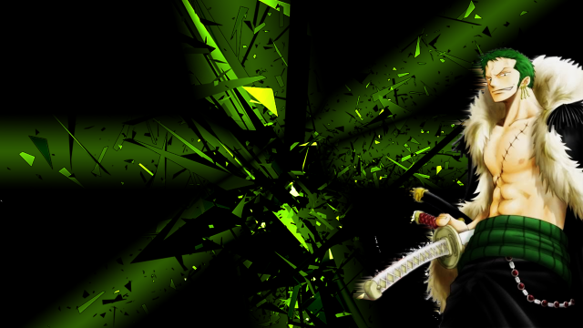 Man sword green background anime free wallpaper for desktop - medium preview image