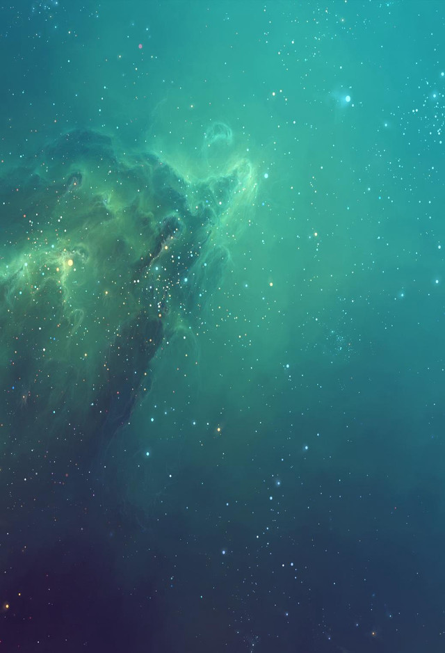 Starry sky green object space free wallpaper for mobile - medium preview image