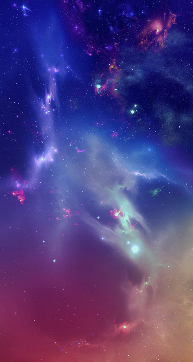 Colorful sky stars clouds blue free wallpaper for mobile - medium preview image