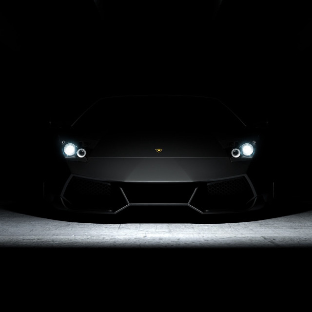 Black sports car dark headlights free wallpaper for tablet - medium preview image