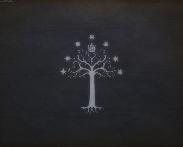 White tree stars black background free wallpaper for desktop - medium preview image