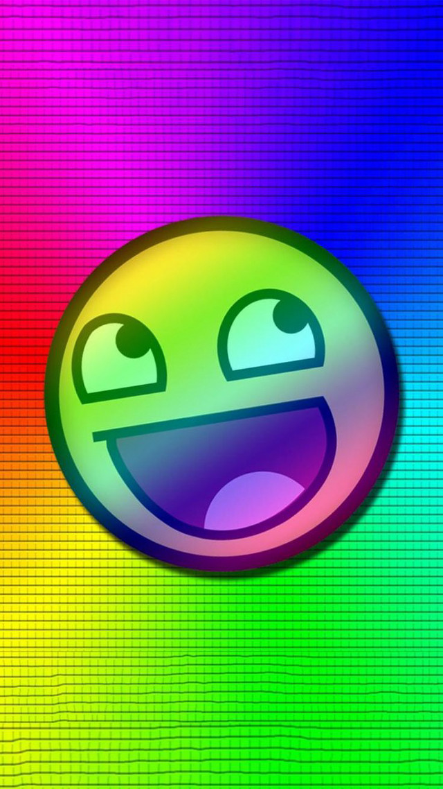 Smiley rainbow blue red background free wallpaper for mobile - medium preview image