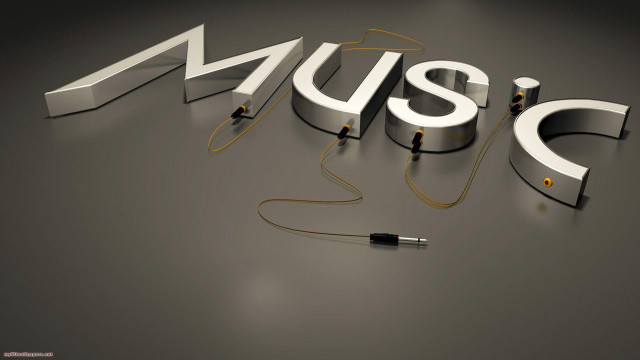 Music logo headphones microphone design free wallpaper for desktop - medium preview image