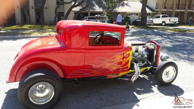 Red car flames parking lot free wallpaper for desktop - medium preview image
