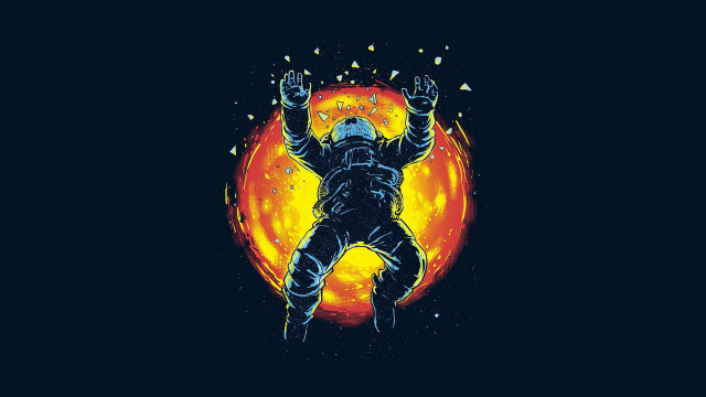 Man space suit sun fist free wallpaper for desktop - medium preview image