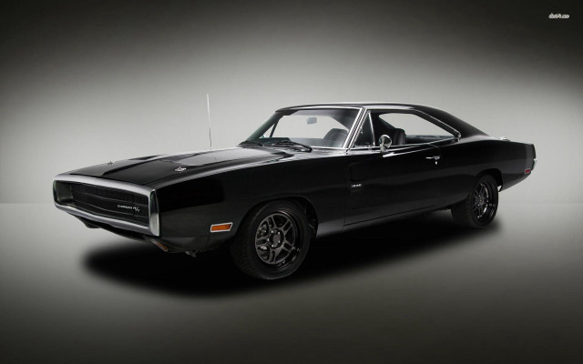 Black muscle car studio gray free wallpaper for desktop - medium preview image