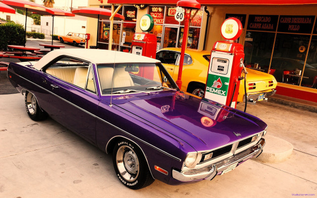 Purple car gas station gas free wallpaper for desktop - medium preview image
