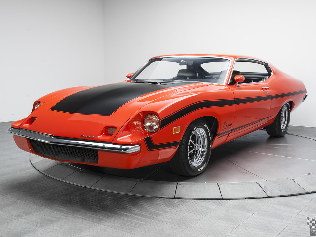 Red car black stripes hood free wallpaper for desktop - medium preview image