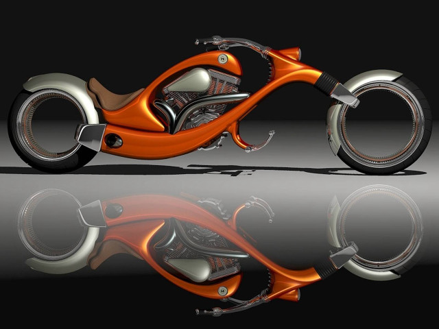 Futuristic motorcycle reflection black background free wallpaper for desktop - medium preview image