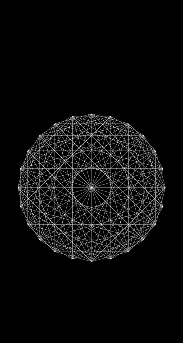 Circular object black white lines free wallpaper for mobile - medium preview image