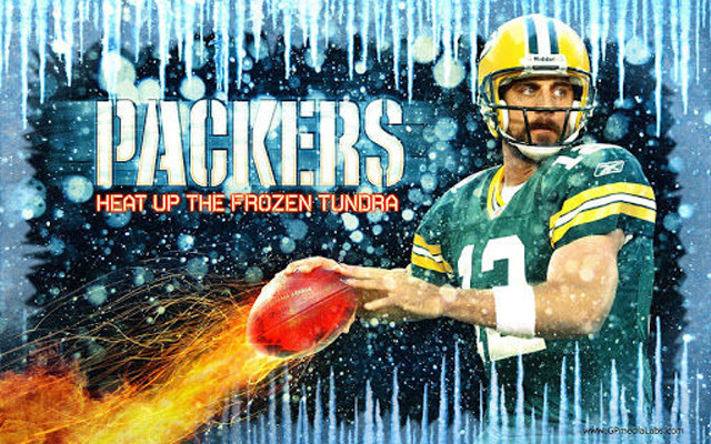 Football player snow fire packers free wallpaper for desktop - medium preview image
