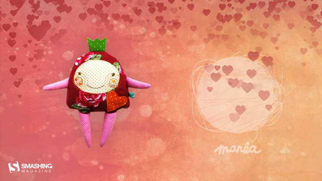 Stuffed animal heart pink background free wallpaper for desktop - medium preview image
