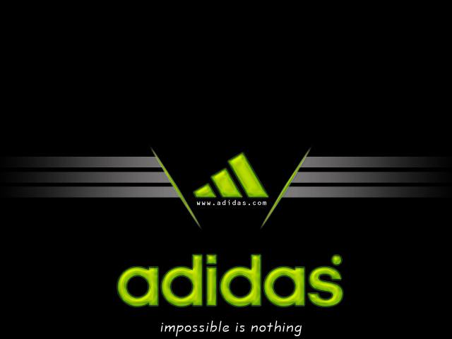 Black background green adidas logo free wallpaper for desktop - medium preview image
