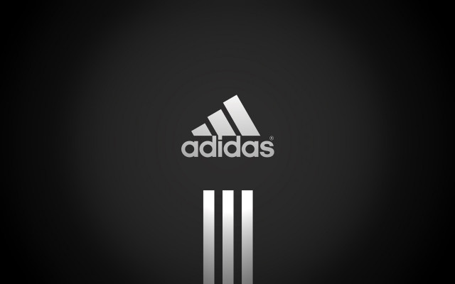 Adidas logo black background white free wallpaper for desktop - medium preview image