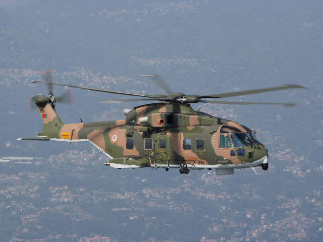 Military helicopter flying city sky free wallpaper for desktop - medium preview image