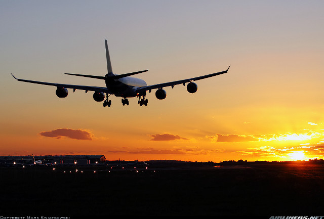 Plane sunset sky clouds dawn free wallpaper for desktop - medium preview image