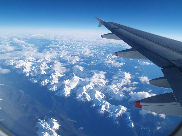 Plane wing mountain snow capped free wallpaper for desktop - medium preview image