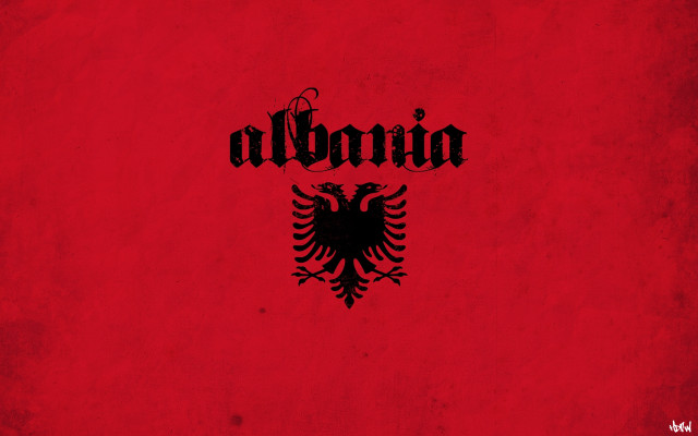 Red background black eagle alborn free wallpaper for desktop - medium preview image