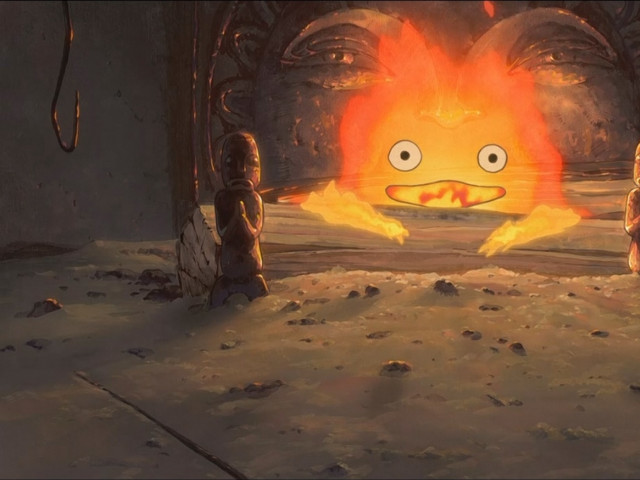 Cartoon character fire face looking free wallpaper for desktop - medium preview image