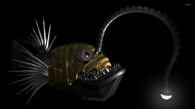 Fish light black background white free wallpaper for desktop - medium preview image