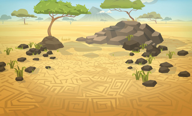 Cartoon desert rocks trees maze free wallpaper for desktop - medium preview image