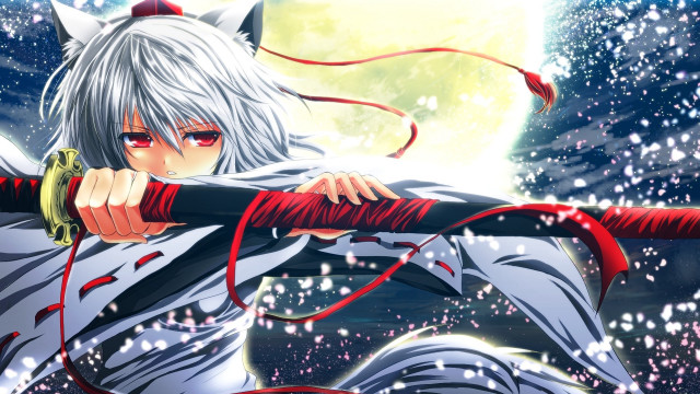 Anime character sword snow full free wallpaper for desktop - medium preview image