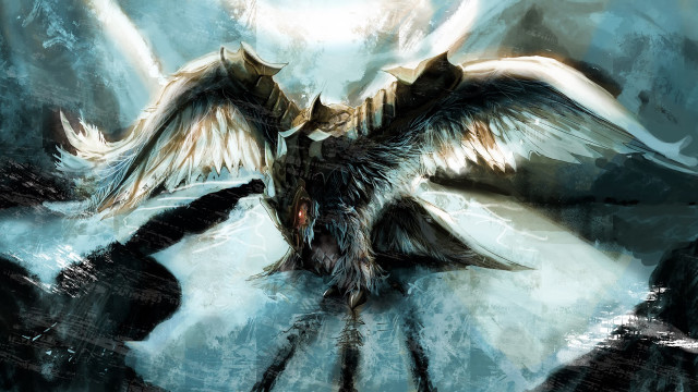 Bird wings spread air painting free wallpaper for desktop - medium preview image