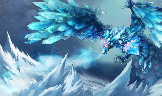 Blue dragon flying mountain ice free wallpaper for desktop - medium preview image