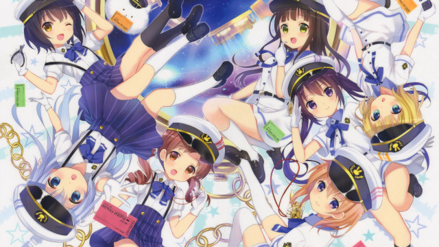 Anime girls hats dresses group free wallpaper for desktop - medium preview image