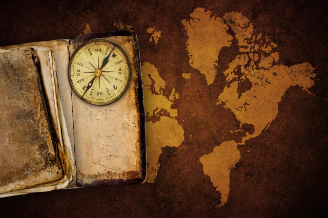 Book clock map world matte free wallpaper for desktop - medium preview image