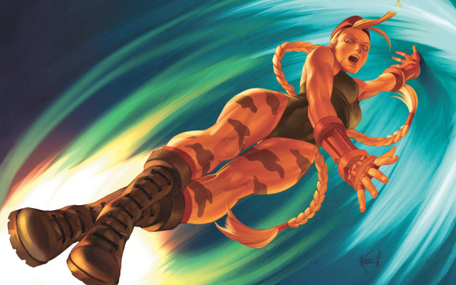 Surfing woman bikini ocean comic free wallpaper for desktop - medium preview image