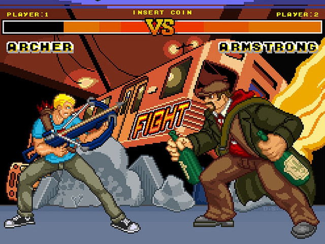 Street fight men fire truck free wallpaper for desktop - medium preview image