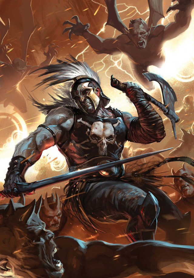 Man sword demon back battle free wallpaper for mobile - medium preview image