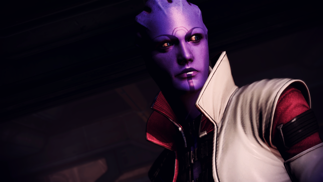 Man purple hair white vest free wallpaper for desktop - medium preview image