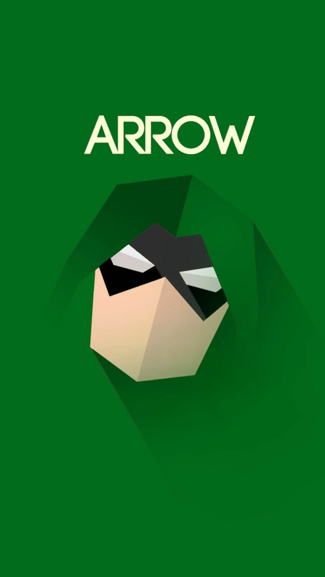 Green poster man mask arrow free wallpaper for mobile - medium preview image