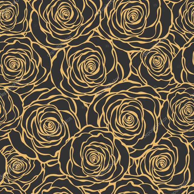 Black gold rose pattern tattoo free wallpaper for tablet - medium preview image