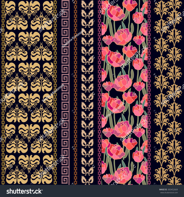 Floral pattern pink flowers black free wallpaper for tablet - medium preview image