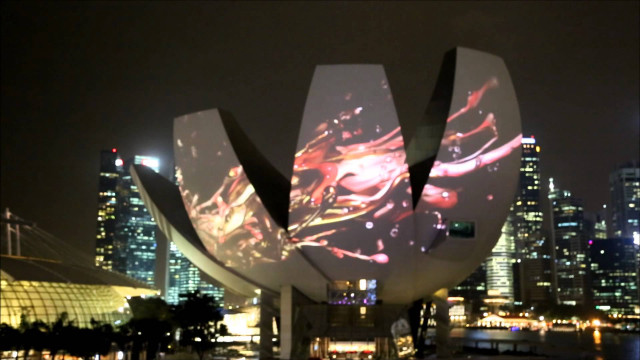 Large screen projected building city free wallpaper for desktop - medium preview image
