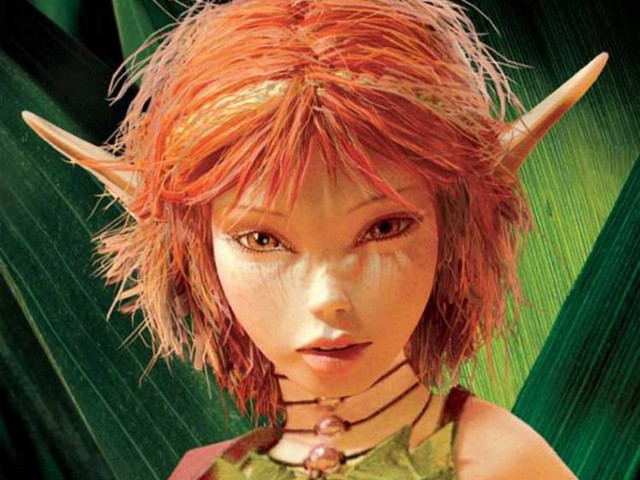 Woman red hair horns green free wallpaper for desktop - medium preview image