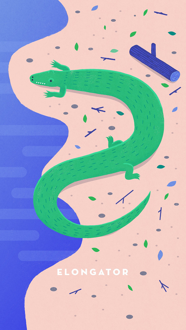 Green snake swimming blue umbrella free wallpaper for mobile - medium preview image